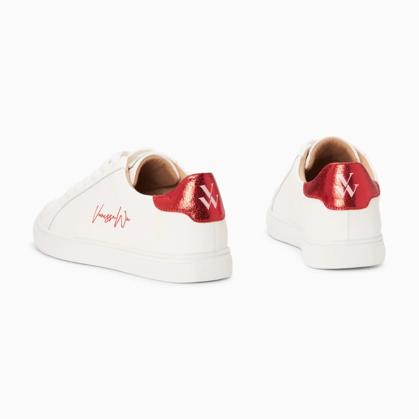 Vanessa Wu Baskets Isabella Blanc Et Rouge A Lacets Best