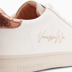 Vanessa Wu Baskets Isabella Blanc Et Bronze A Lacets Outlet