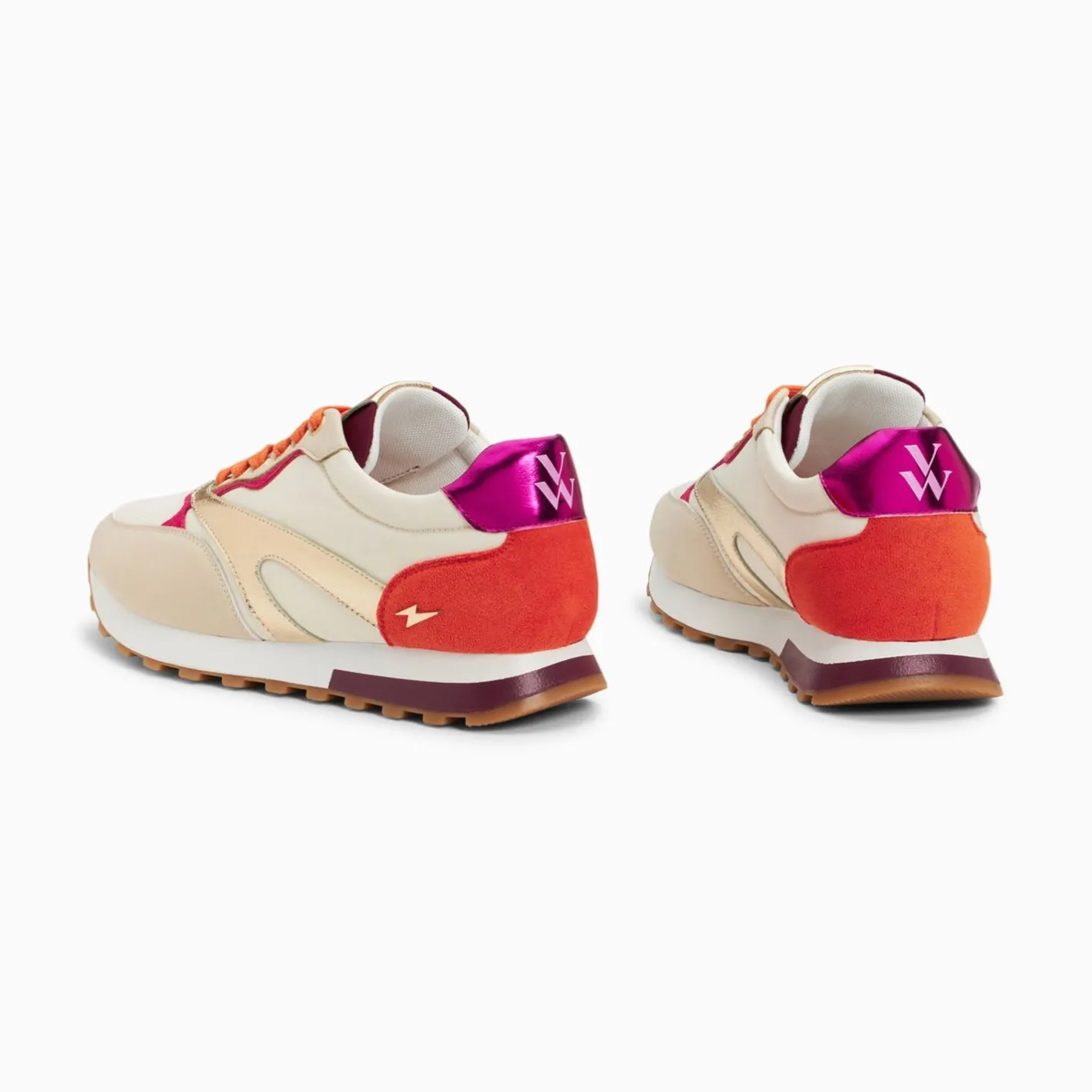 Vanessa Wu Baskets Jade Or Et Orange A Semelle Running Sale
