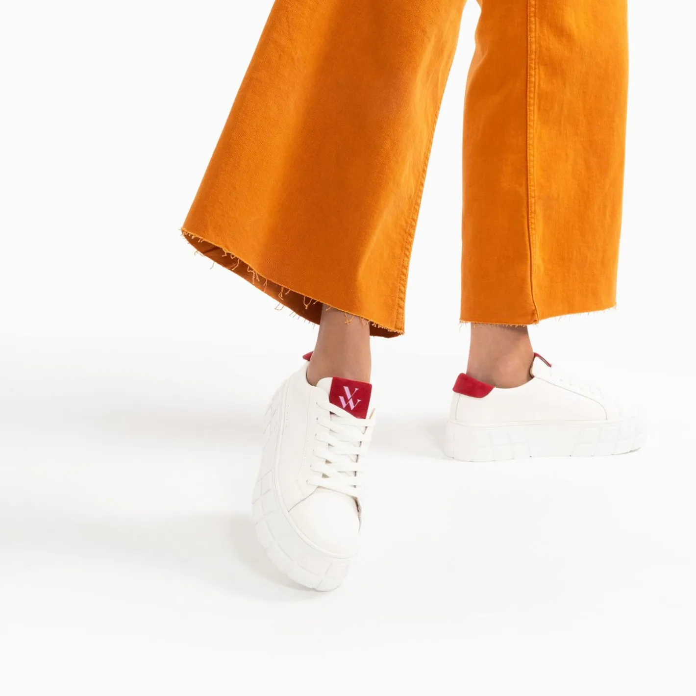 Vanessa Wu Baskets Meaghan Blanc Et Rouge A Plateforme Best