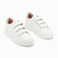 Vanessa Wu Baskets Mini Eclair Solange Blanc Et Or A Scratchs