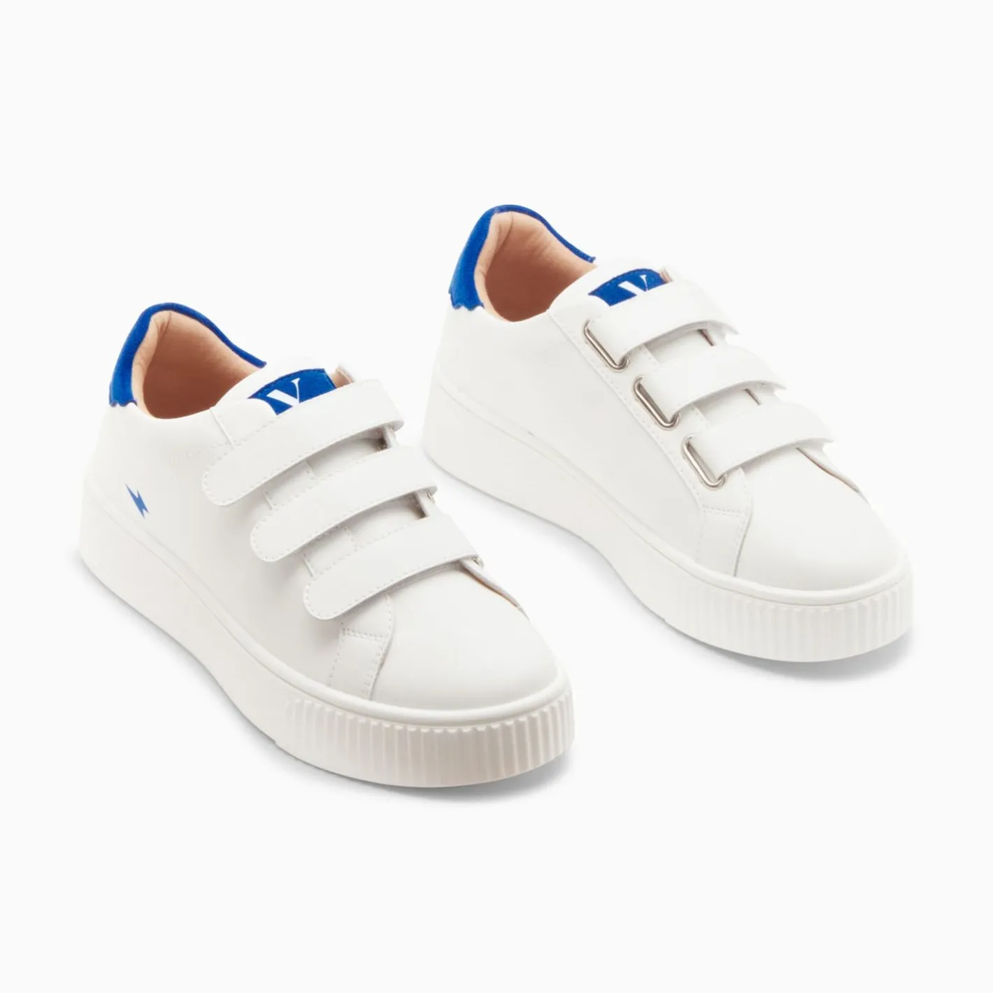 Vanessa Wu Baskets Mini Eclair Solange Blanc Et Bleu A Scratchs Online