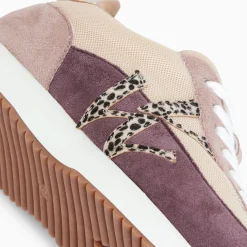Vanessa Wu Baskets Monogramme Adelie Violet Et Beige A Semelle Running Hot
