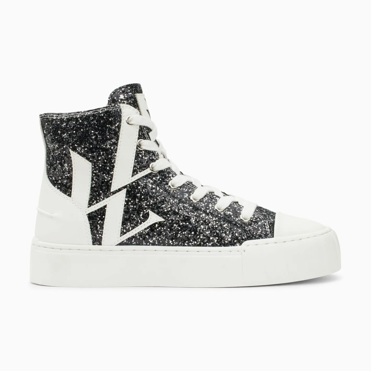 Vanessa Wu Baskets Monogramme Alix Montantes A Paillettes Noires Outlet