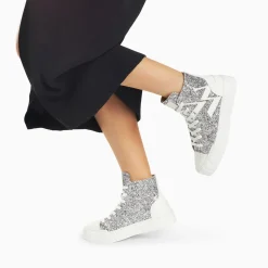 Vanessa Wu Baskets Monogramme Alix Montantes A Paillettes Argent Sale