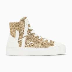 Vanessa Wu Baskets Monogramme Alix Montantes A Paillettes Or Clearance