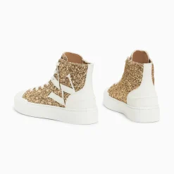 Vanessa Wu Baskets Monogramme Alix Montantes A Paillettes Or Clearance