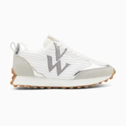 Vanessa Wu Baskets Monogramme Athenais Blanc Et Gris A Semelle Running Best