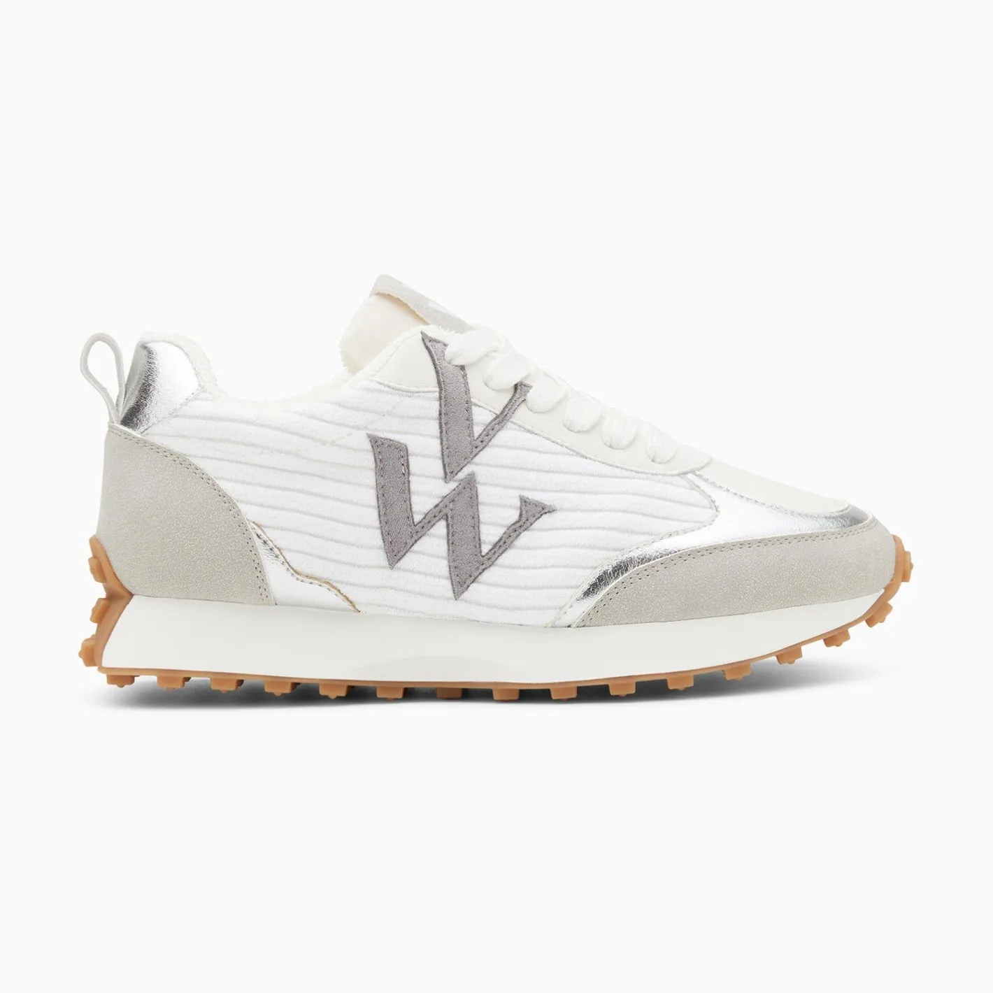 Vanessa Wu Baskets Monogramme Athenais Blanc Et Gris A Semelle Running Best