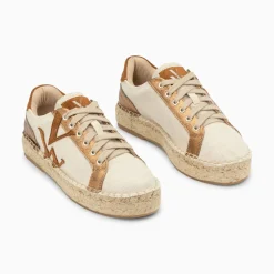 Vanessa Wu Baskets Monogramme Aurore Cafe Et Bronze A Semelle Espadrille New