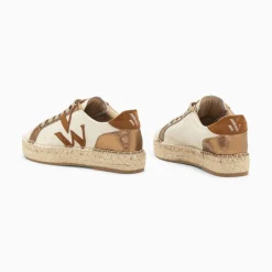 Vanessa Wu Baskets Monogramme Aurore Cafe Et Bronze A Semelle Espadrille New