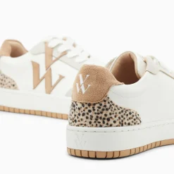 Vanessa Wu Baskets Monogramme Esmee Blanc Et Beige Clearance