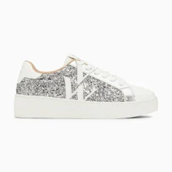 Vanessa Wu Baskets Monogramme Estelle A Paillettes Argent New