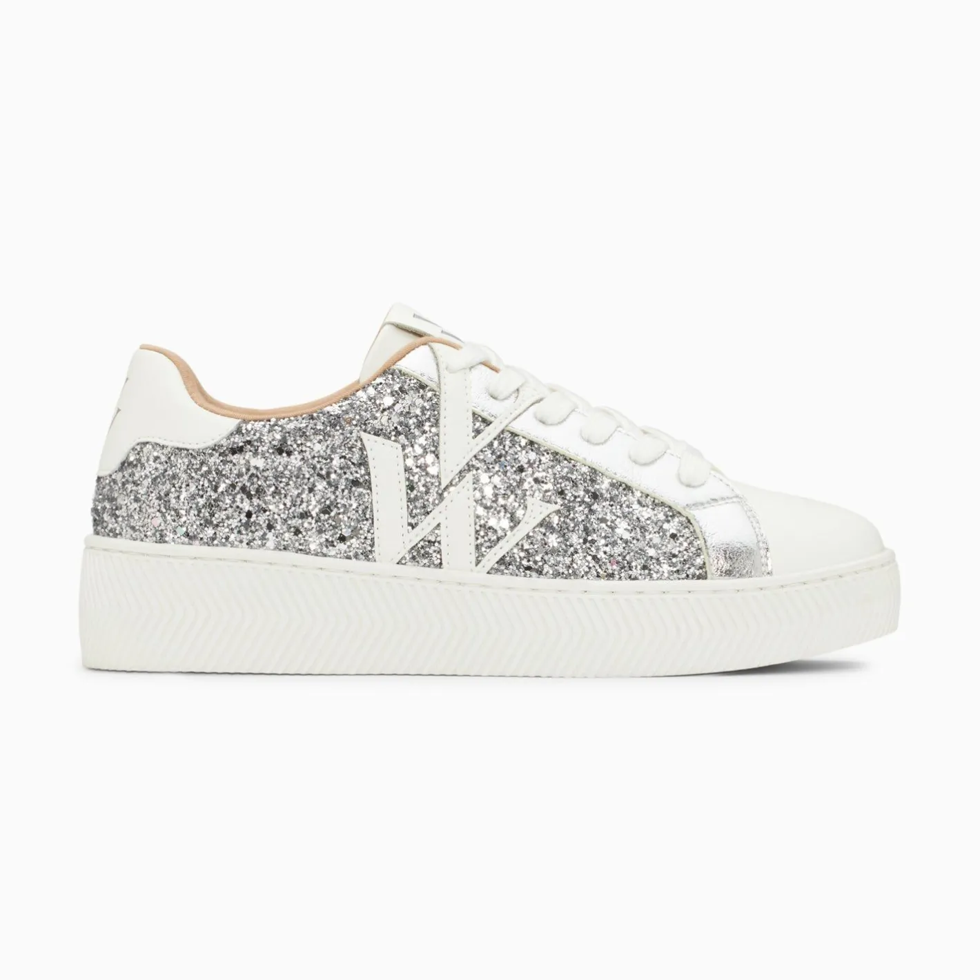 Vanessa Wu Baskets Monogramme Estelle A Paillettes Argent New