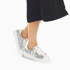 Vanessa Wu Baskets Monogramme Estelle A Paillettes Argent New
