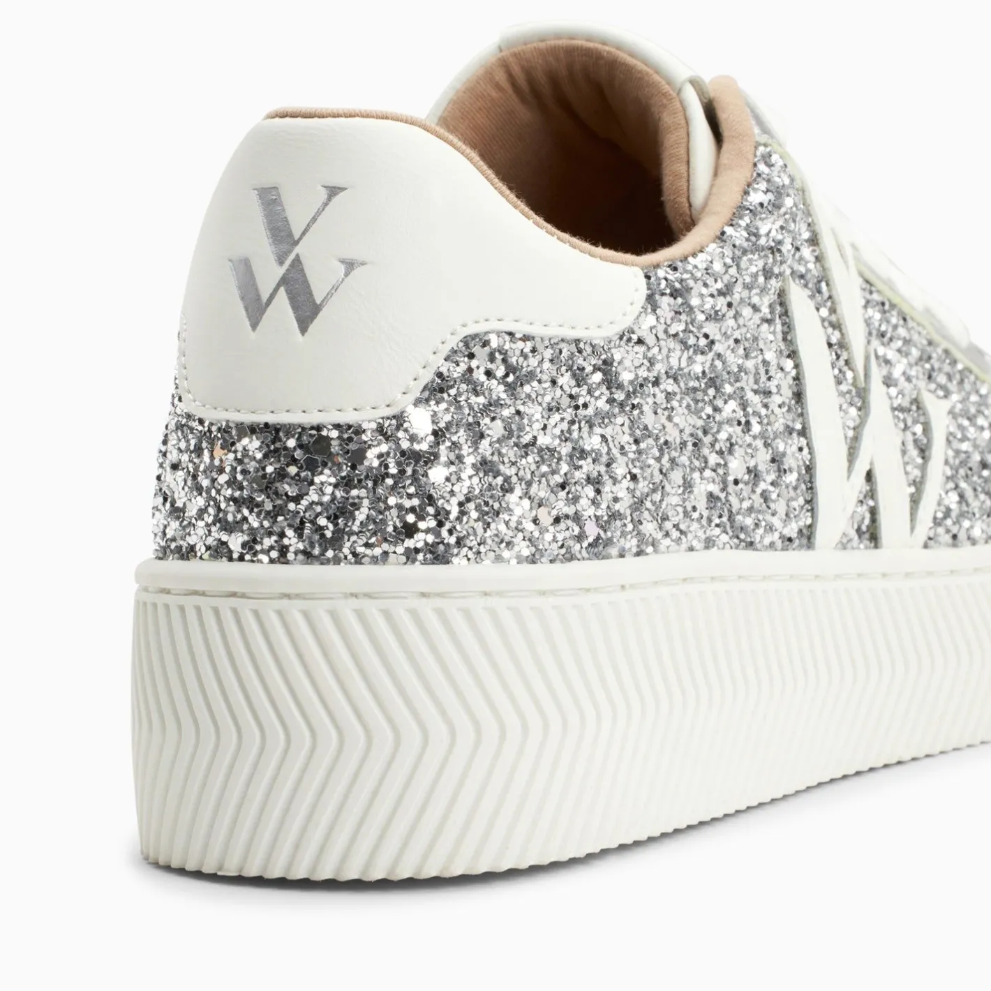 Vanessa Wu Baskets Monogramme Estelle A Paillettes Argent New