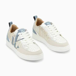 Vanessa Wu Baskets Monogramme Joyce Argent Zebre Et Bleu-Gris Online