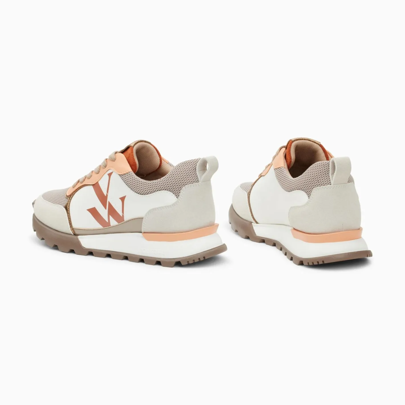 Vanessa Wu Baskets Monogramme Ombeline Orange A Semelle Running Sale