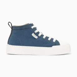 Vanessa Wu Baskets Montantes Clarisse Cotelees Bleu Et Blanc Outlet