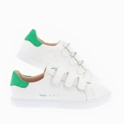 Vanessa Wu Baskets Nour Blanc Et Vert A Scratchs Hot