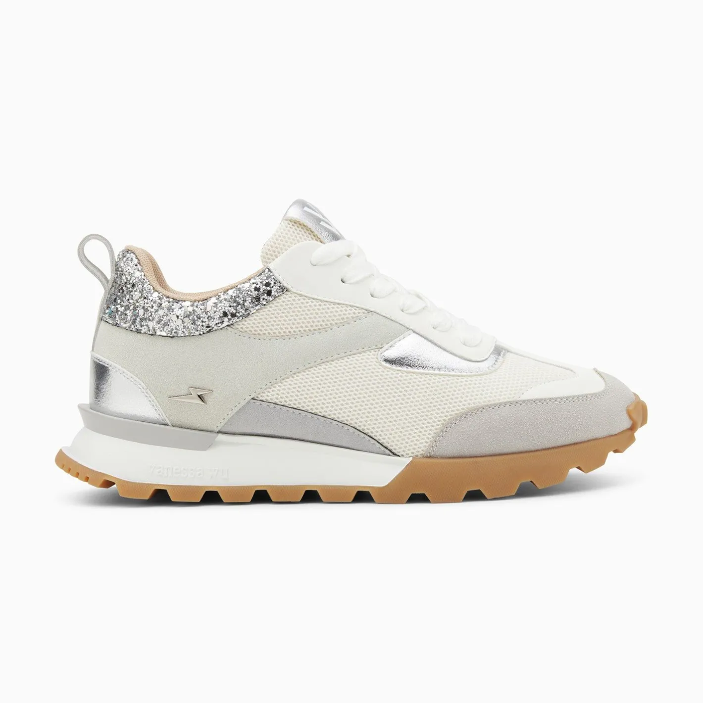 Vanessa Wu Baskets Samantha Gris Et Argent A Semelle Running Outlet