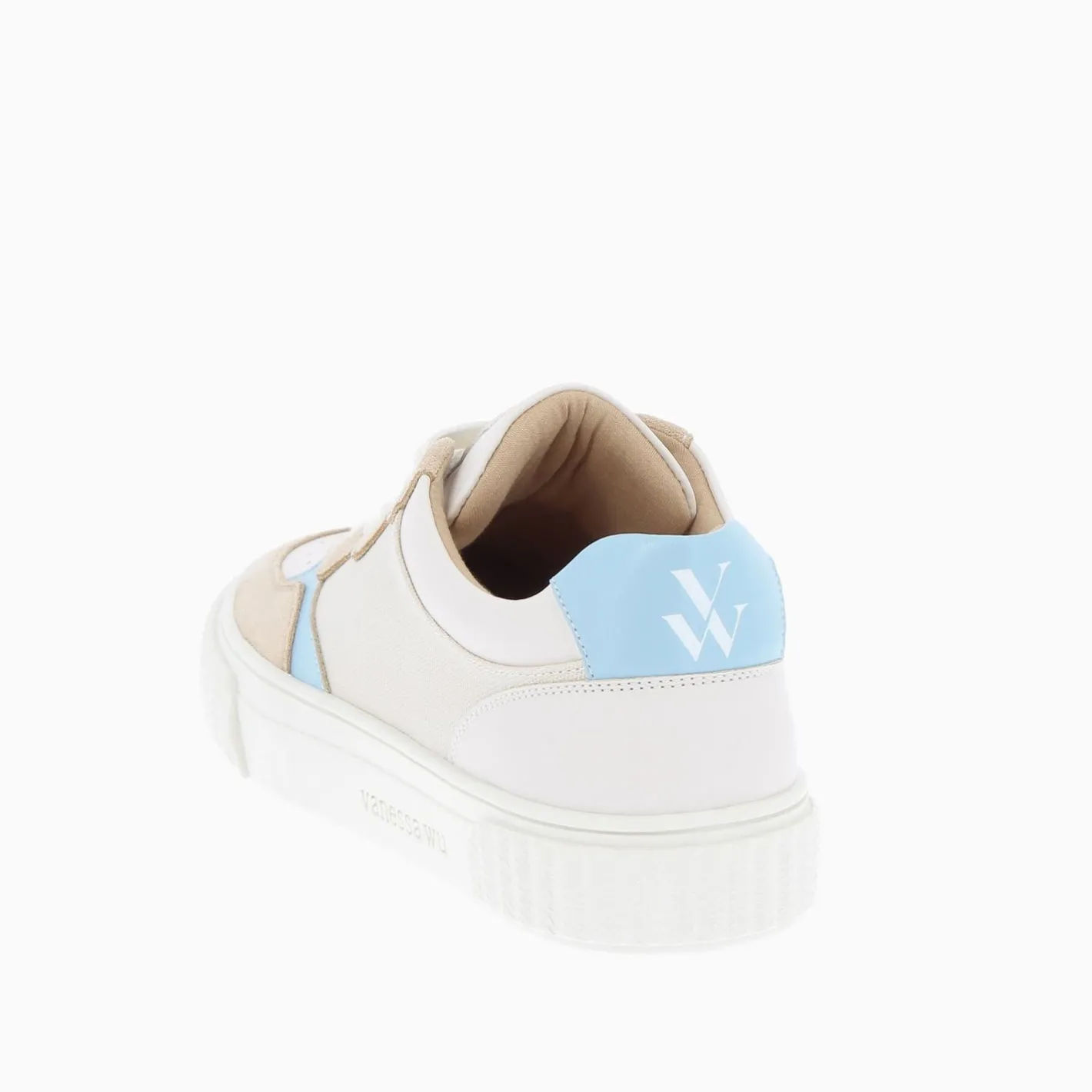 Vanessa Wu Baskets Sara En Toile Beige A Details Bleu Clair Hot