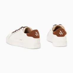 Vanessa Wu Baskets Steph Blanc Et Marron A Lacets Leopard Outlet