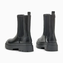 Vanessa Wu Bottines Chelsea Oceane Noires A Plateforme Crantee New