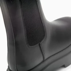 Vanessa Wu Bottines Chelsea Oceane Noires A Plateforme Crantee New