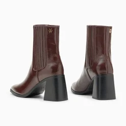 Vanessa Wu Bottines Montantes Taylor Marron A Talon Trapeze Hot