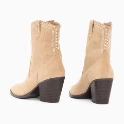 Vanessa Wu Bottines Santiags Danae Montantes Beiges A Broderies Best
