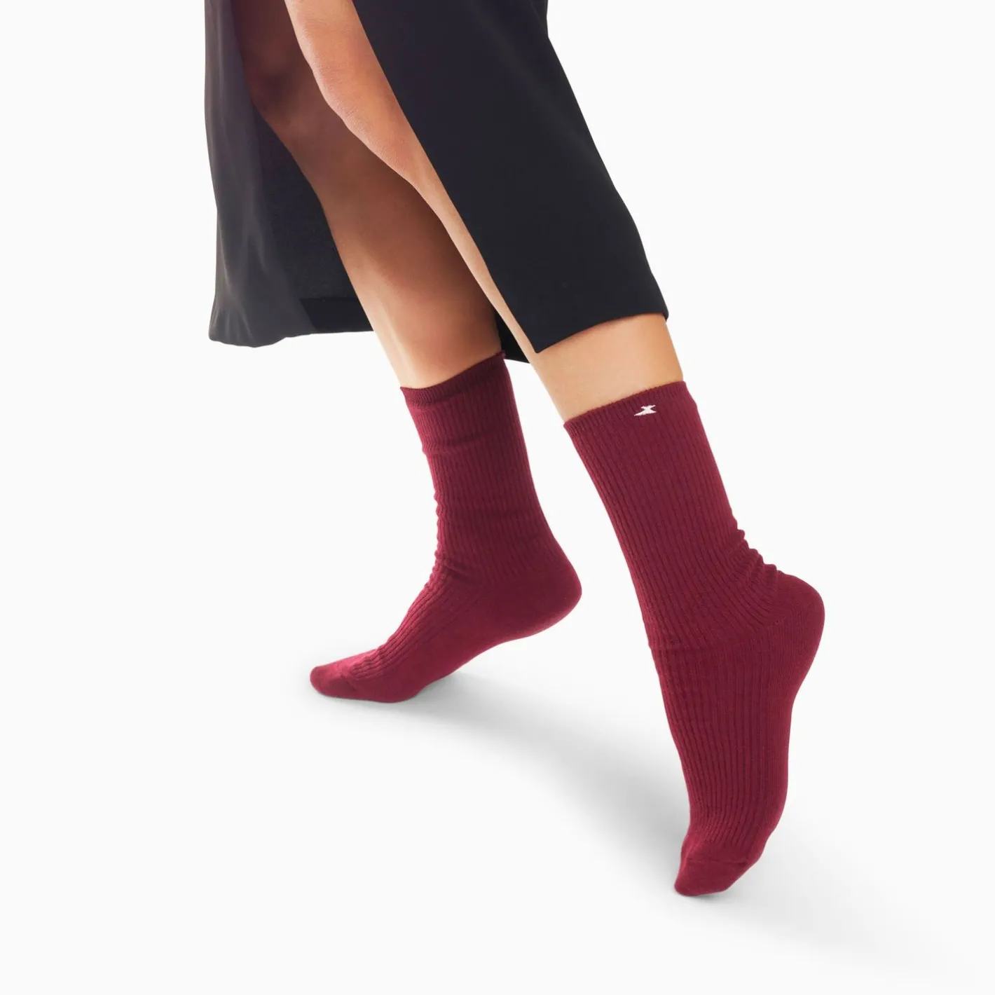 Vanessa Wu Chaussettes Ella Bordeaux Cotelees Discount