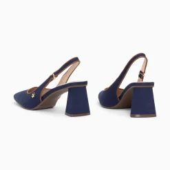 Vanessa Wu Escarpins Slingback Lara Marine A Bout Pointu Hot