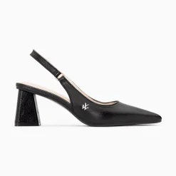 Vanessa Wu Escarpins Slingback Lara Noirs A Bout Pointu Online