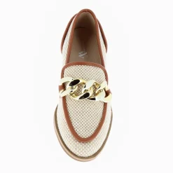 Vanessa Wu Mocassins Barbara Beiges A Chaine Or Discount