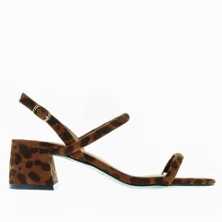 Vanessa Wu Sandales A Talon Minimalistes Romy Leopard Outlet