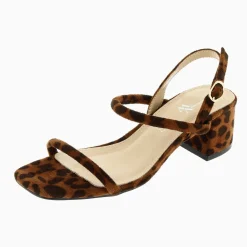 Vanessa Wu Sandales A Talon Minimalistes Romy Leopard Outlet