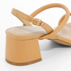 Vanessa Wu Sandales A Talon Minimalistes Oriane Caramel New