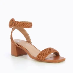 Vanessa Wu Sandales A Talon Tressees Emmeline Camel Discount