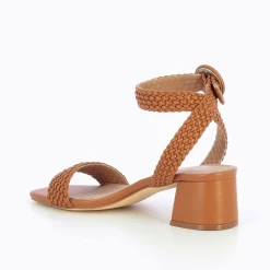 Vanessa Wu Sandales A Talon Tressees Emmeline Camel Discount