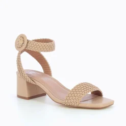 Vanessa Wu Sandales A Talon Tressees Emmeline Taupe Rose Sale