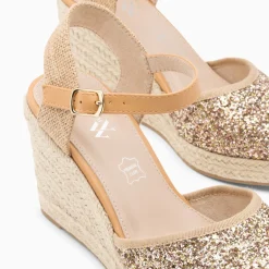 Vanessa Wu Sandales Compensees Jeanne A Paillettes Multicolores