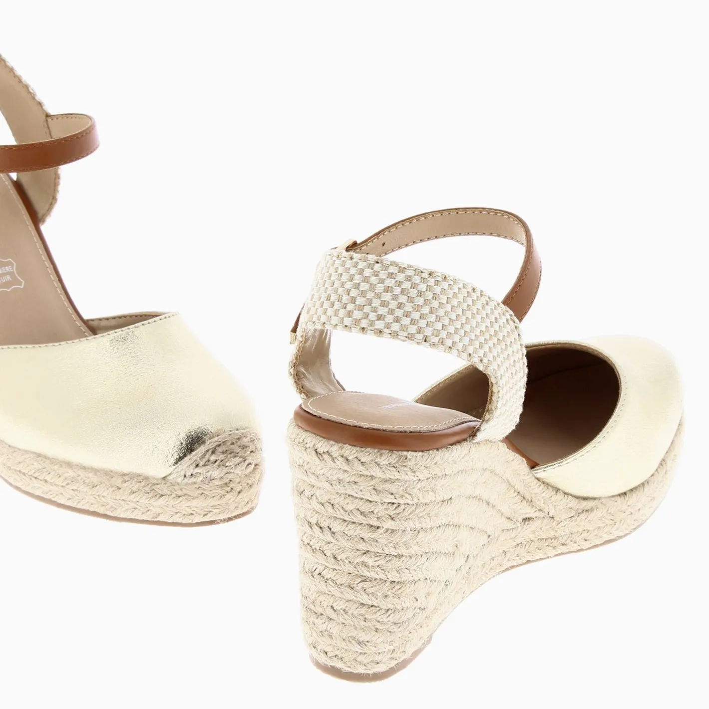 Vanessa Wu Sandales Compensees Lilou Or Texture Online