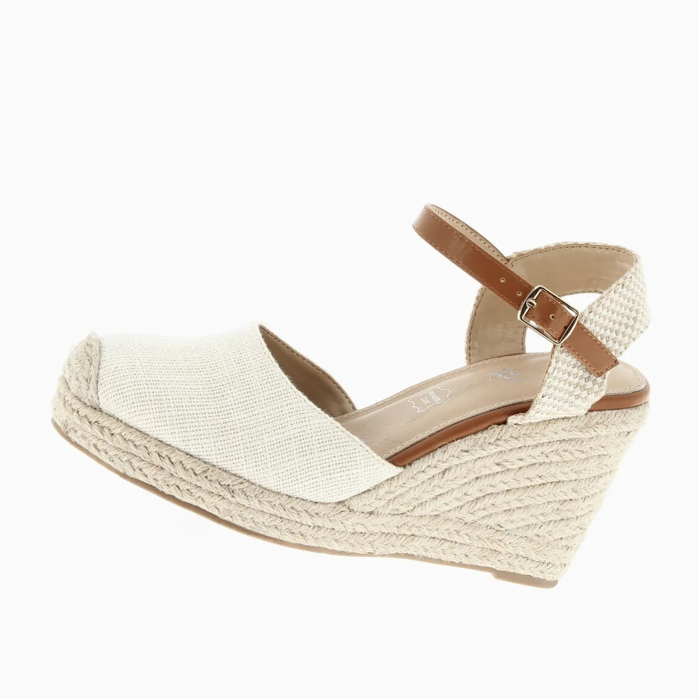 Vanessa Wu Sandales Compensees Lilou Beige Clair Effet Tisse Hot