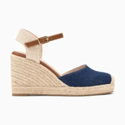 Vanessa Wu Sandales Compensees Mariana En Toile Denim Clearance
