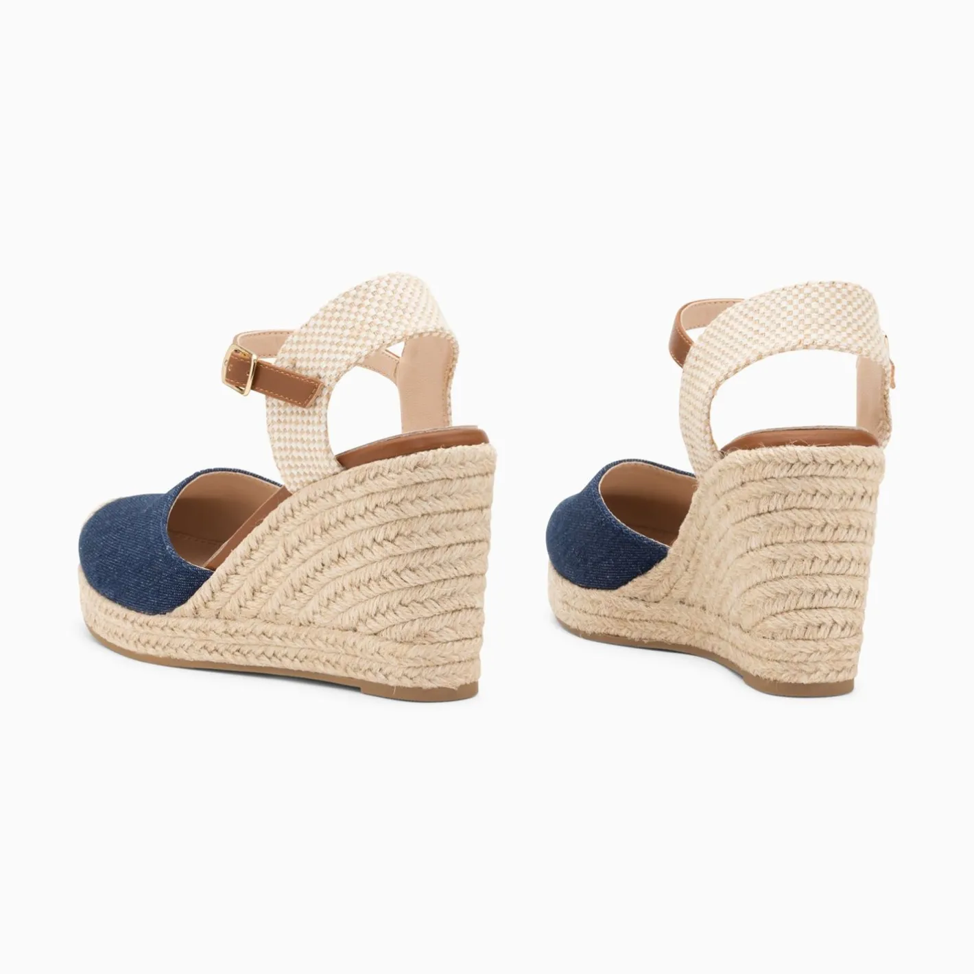 Vanessa Wu Sandales Compensees Mariana En Toile Denim Clearance