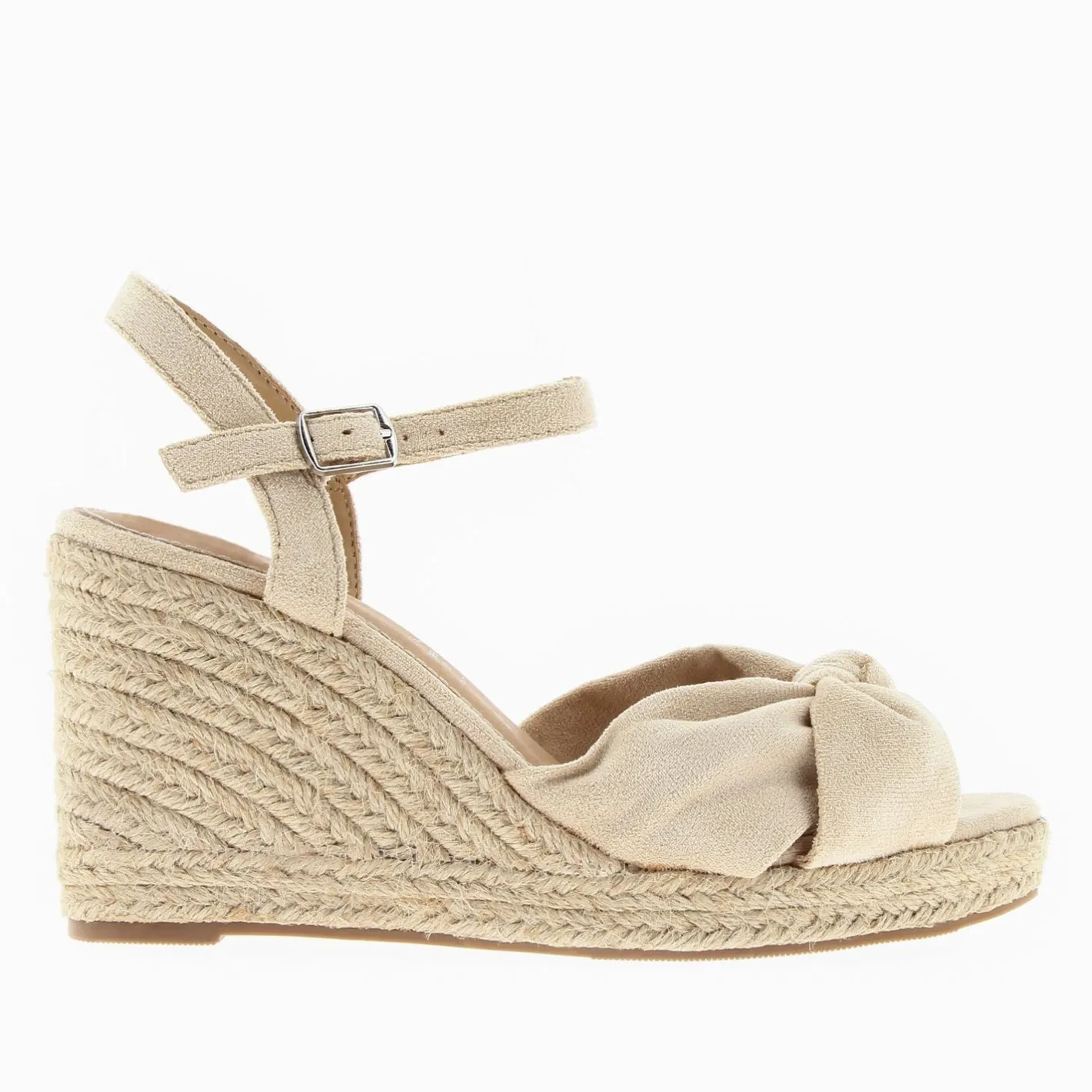 Vanessa Wu Sandales Compensees Nouees Zoella Beige Clair