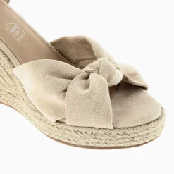Vanessa Wu Sandales Compensees Nouees Zoella Beige Clair