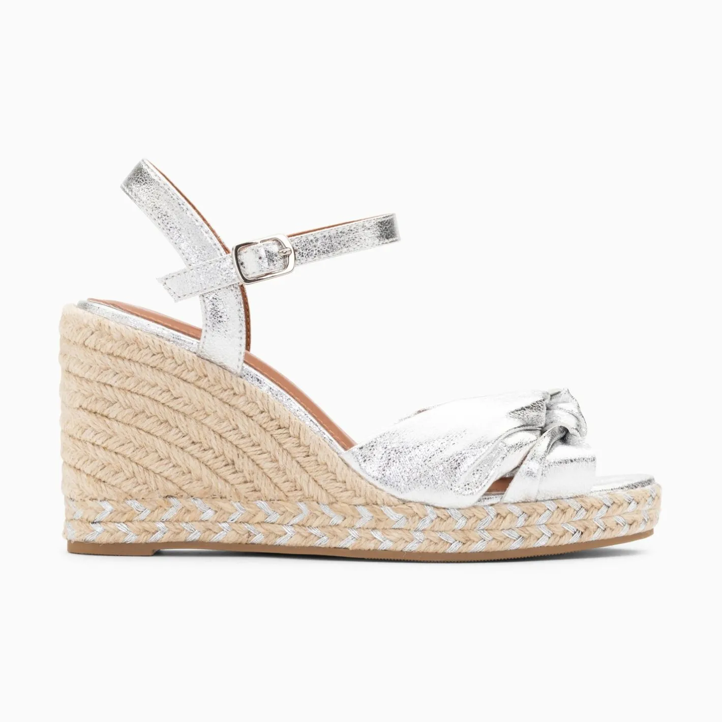 Vanessa Wu Sandales Compensees Nouees Celine Argent Discount