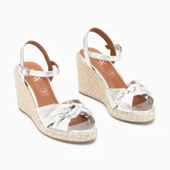 Vanessa Wu Sandales Compensees Nouees Celine Argent Discount